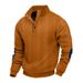America Style Sprig Ad Autum Jacquard Me's Butto Stad Collar Patchwork Hery Log Sleeve Casual Sweatshirt For_viptrois.com