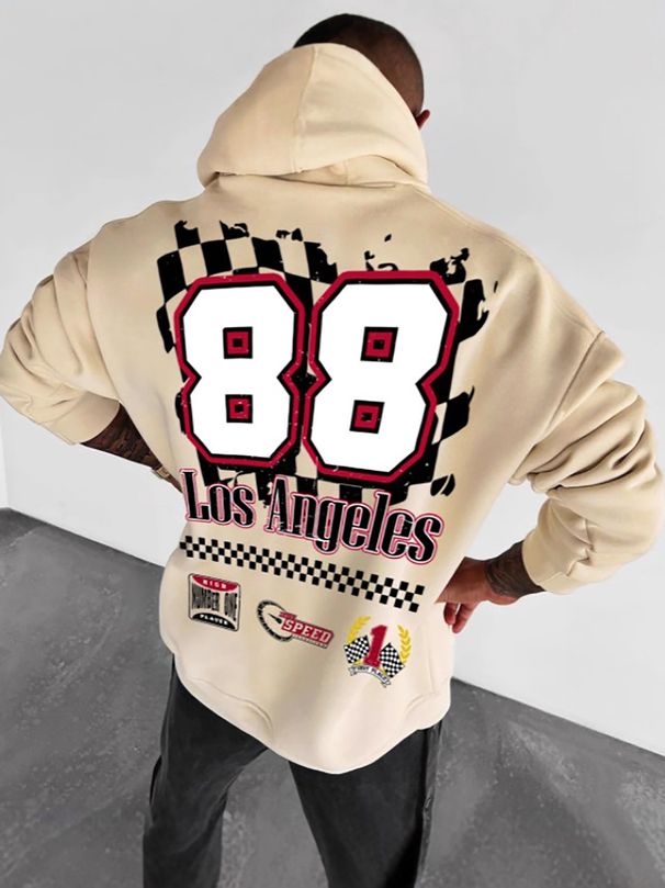 Men's Trendy Streetwear Hoodie With Stylish Letter Print - Casual Pullover Sweatshirt For Everyday Wear_viptrois.com