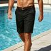 Men's Quick Drying Solid Color Summer Business Casual Shorts Five Point Loose Fit Beach Outdoor Sports Pants_viptrois.com