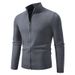 Men's Clothing Stand Collar Zipper Cardigan Sweater Knit Zip-Up Stand Collar Sweater Casual Slim Fit Pullover Lightweight Comfortable For Autumn_viptrois.com