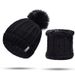 hot selling knitted hat wool hat autumn and winter plus velvet thickened scarf hat set special pullover hat_viptrois.com