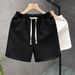 Men's Clothing Designed Rhombus Pattern White Shorts Handsome Five Quarter Pants Summer Home Wear Half Pants_viptrois.com