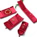 Double Opening Wedding Jewelry Box Set - Red Velvet Ring, Earring, Necklace & Bracelet Storage Organizer With Jewelry Bag_viptrois.com