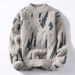 Men's Clothing Men's Fashion Personality Graffiti Half Turtleneck Thickened Sweater, Knitted Sweater Wool_viptrois.com