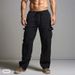Men's Clothing New Cotton And Linen Trousers Drawstring Elastic Waist Straight Leg Solid Color Breathable Daily Casual Mid Length Trousers_viptrois.com