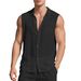 Men's Linen Shirt Summer Short Sleeve Open Front Cardigan Casual Breathable Oversized Tunic Top_viptrois.com