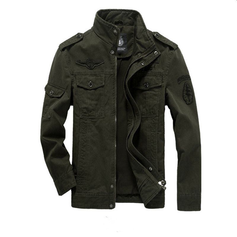New Washed Workwear Flight Youth Standing Collar Men's Top Jacket_viptrois.com