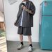CT DK Uniform Men's Full Set Summer Loose College Style Trendy JK Suit Three-Quarter Sleeve Chic Small Blazer_viptrois.com