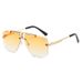 Frameless pilot Men's Gradual shading Sunglasses UV resistant sunglasses_viptrois.com