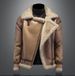 Men's Oversized Faux Shearling Jacket – Fleece-Lined Winter Coat With Notched Collar (Sizes M-5XL, Coffee Brown)_viptrois.com