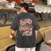 American Style Washed And Worn-out 100% Cotton Short Sleeved T-shirt For Men's New Design Sense Couple Trendy Brand Top_viptrois.com