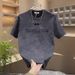 New Men's Short Sleeve T-Shirt Trendy Loose Fit Crew Neck Letter Print Summer Casual Versatile Top_viptrois.com