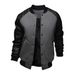 Men's Clothing supply new large pocket leather sleeve men's baseball jacket stand collar jacket J04_viptrois.com