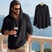 25 Autumn Loose Linen Men's Breathable Hooded Long Sleeve Beach Henley Base T-Shirt For Men_viptrois.com