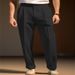 Men's Clothing Formal Business Suit With Pleated Buttons And Slanted Pockets, Solid Color, Comfortable Everyday Straight Leg Fashion Trousers_viptrois.com