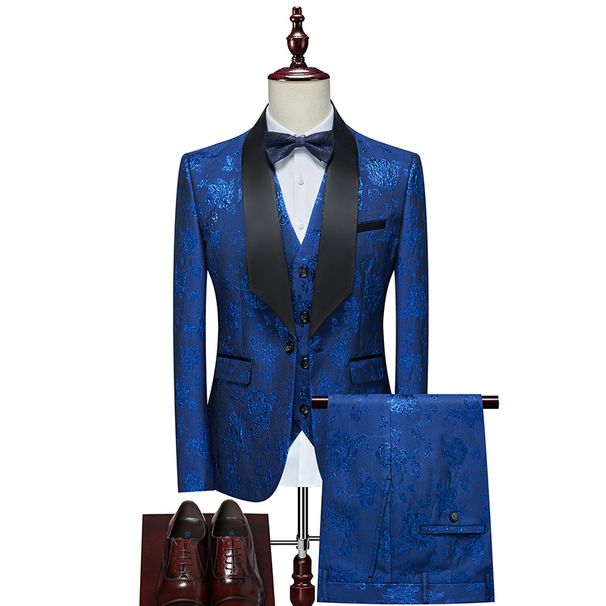 Men's Clothing E Commerce New Men's Evening Dress Groom Suit Men's Dress Three Piece Suit_viptrois.com