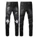 Men's Clothing Fashion Brand Men And Women's Casual Pants American Retro Washed Hole Jeans Men's Pants Men's Hole Jeans 1343_viptrois.com