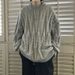 Men's Round Neck Knitting Coat Men's Design Fried Dough Twists Loose Lazy Sweater_viptrois.com