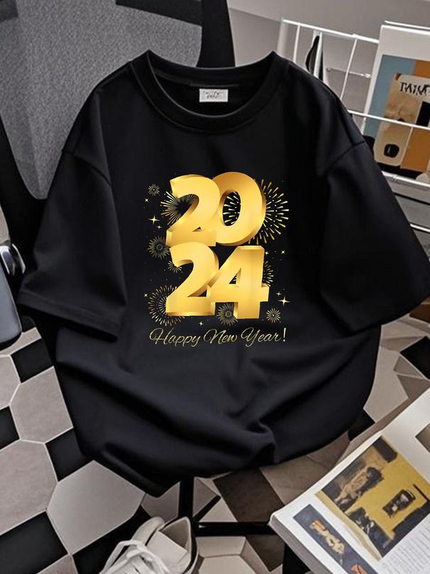 NEW LIMITED New Years Eve Party 2024 Happy New Year 2024 Gift Idea T-Shirt S-3XL Summer Designer Clothes Comfortable Stylish Slightly Graphic_viptrois.com