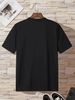 100 Cotton Spring/summer Men's Long Sleeved Round Neck Black T Short Sleeved T-shirt Top Loose Casual Print_viptrois.com