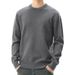 Men's Relaxed Fit Round Neck Sweater – Soft Knit Pullover For Autumn & Winter, Lazy Style Casual Top_viptrois.com