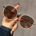 P28119 Japanese And Korean Hot-Selling Sweet Round Frame For Women Mixed Batch Street Style High-End Dark Brown Tea_viptrois.com