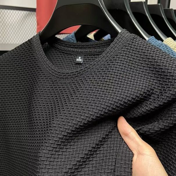 Short Sleeved T-Shirt, Men's Fashion Brand, Summer Loose Five Quarter Sleeve, 2025 New Item, Internet Famous Trend ,_viptrois.com