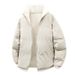 Men's Clothing Reversible Fleece-Lined Jacket Winter Warm Double-Sided Coat With Stand Collar, Zipper Closure, Loose Fit, Unisex Fashion Outerwear_viptrois.com