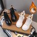 Children's Leather Boots 2023 Winter New Cotton Boots Solid Color Casual Cotton Girls' Korean Style Martin Boots Cross Border_viptrois.com