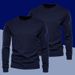 Whit Mn's Long Slv T-Shirt Autumn Wintr Thin Pur Cotton Solid Color Innr War Youth Cuffd Bas Shirt With_viptrois.com