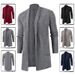 "Men's Mid-Length Knit Cardigan – Lightweight Loose-Fit Layering Jacket (Khaki, Grey, Navy, Burgundy, Black, M-3XL)"_viptrois.com