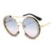 Hot Selling Sunglasses For Women With Diamonds, Exaggerated European And American Personality, Round Frame Trendy Sunglasses With UV Protection_viptrois.com