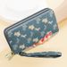 Women's Wallet Card Cases Double Zipper Wallet Ladies Long Large Capacity Double Layer Wallet Printed Clutch Bag Mobile Phone Bag_viptrois.com