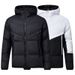 Men's Clothing Men's Winter Hooded Padded Jacket - Lightweight Warm Coat With Zipper Closure, Casual Loose Fit, Polyester Outer, Black & White Options_viptrois.com