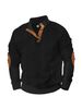 Unbeatable Quality Trendy Fashion New Jacquard Buckle Henley Spring And Autumn Long Sleeve Embroidered Hoodie With Patchwork_viptrois.com