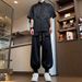 Men's Clothing High-End Tang Suit Short-Sleeved Shirt Drawstring Pants _viptrois.com