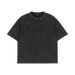 Men's Clothing Trendy Brand Heavy Washed Distressed T Shirt American Retro Solid Color Loose Drop Shoulder Men's Short Sleeve_viptrois.com