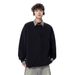 Retro Hong Kong Style American Fake Two-piece Sweater Polo Shirt Men's Spring And Autumn Loose Casual Plaid Lapel Long-sleeved Top_viptrois.com
