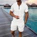 Men's Quick-Dry Polo Shirt And Shorts Athletic Set Moisture-Wicking Breathable Golf Tennis Workout Casual Summer Sportswear_viptrois.com