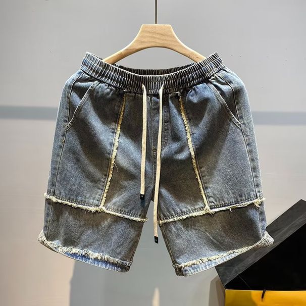 Men's Clothing Denim Shorts Summer Thin Style Handsome Loose Casual Outer Wear Boys Five Point Pants_viptrois.com