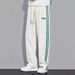 Men's Clothing Straight Leg Casual Sweatpants Men's Summer Loose Wide Leg Pants Thin Striped Versatile Sports Pants_viptrois.com