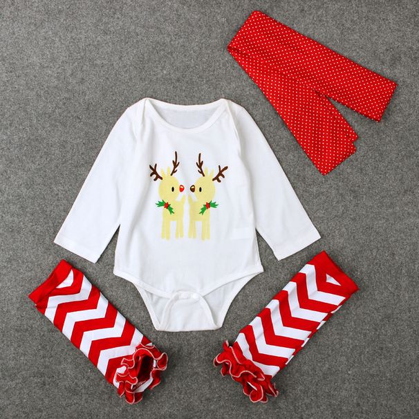 Children's Christmas climbing dress Christmas deer long-sleeved jumpsuit Instagram_viptrois.com