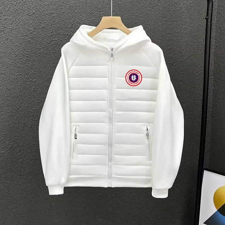 Men's Clothing Winter New Men's Trendy Lightweight Loose Fitting Casual Round Logo Hooded Cotton Jacket_viptrois.com