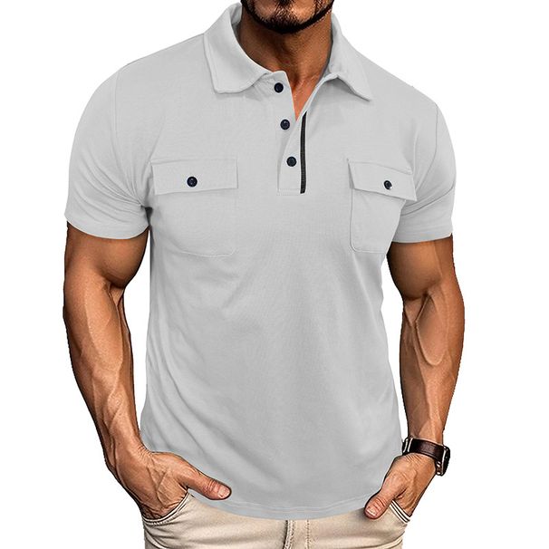 Men's Tactical Polo Shirt – Outdoor-Ready Short Sleeve With Dual Chest Pockets & Henley Collar (8 Colors, M-XXXL)_viptrois.com