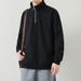 Men's Clothing Stand Collar Sweatshirt Solid Color Long Sleeved T Shirt Jacket Stand Collar Zipper Men's Clothing_viptrois.com