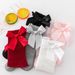 Kid's Clothing New style boys and girls solid color striped stockings pure cotton non slip bubble mouth baby bowknot mid tube socks_viptrois.com