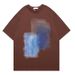 Men's Clothing Street Hip Hop Graffiti Print Short Sleeved T Shirt Men's Fashion Brand Loose Couple Casual All Match Half Sleeved Tee_viptrois.com