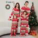 Christmas Santa Deer Snow striped Christmas family dress printed home dress pajamas_viptrois.com