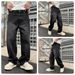 Streetwear Essential Straight Leg Jeans For Men – Vintage Washed Relaxed Fit Denim Pants (Black/Blue, S-3xl)_viptrois.com