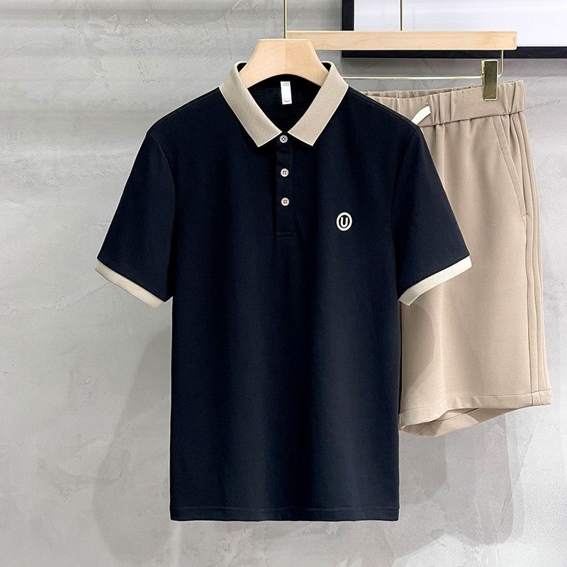 Men's Slim-Fit Contrast Collar Polo Shirt – Embroidered Short-Sleeve T-Shirt For Casual & Smart Wear_viptrois.com